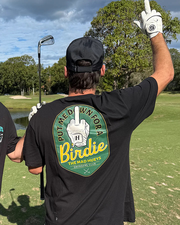 The Mad Hueys Birdie Black T-Shirt