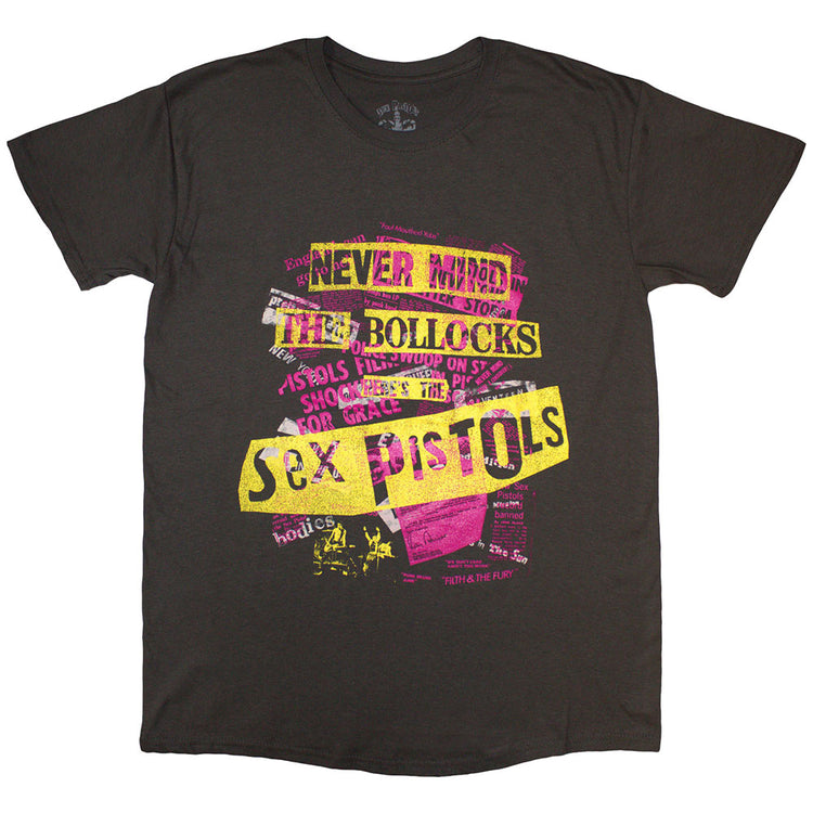 The Sex Pistols NMTB Text Overlay Unisex T-Shirt Charcoal Grey