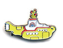Yellow submarine pin with colorful details on a white background