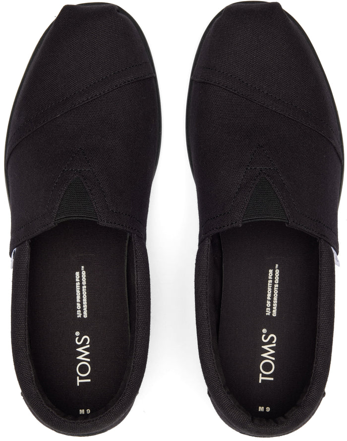 Toms Mens Alpargata FWD - All Black Recycled Cotton Canvas