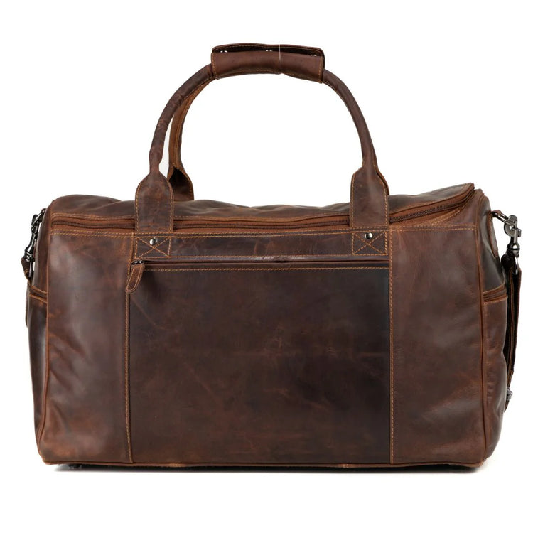 Leather Travel Bag Large - Casual Vintage Look Sandal