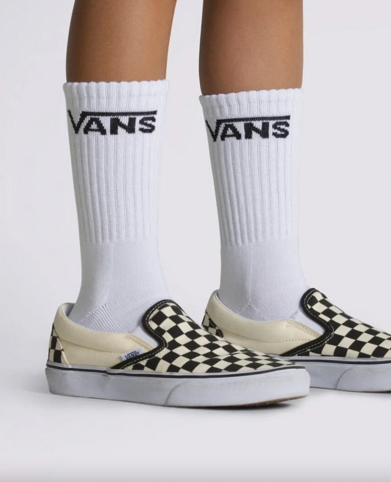 Vans Youth Classic Crew Socks 3 Pack White VN000YBRWHT
