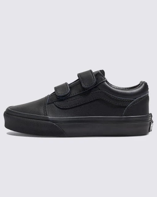 Vans Youth Old Skool V Classic Tumble Velcro Black Mono