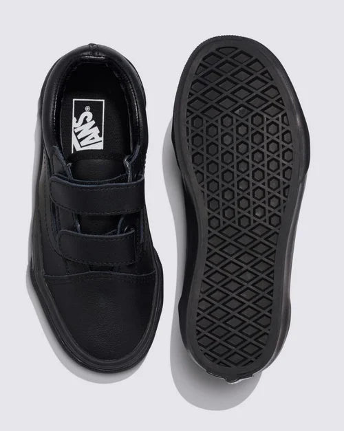 Vans Youth Old Skool V Classic Tumble Velcro Black Mono