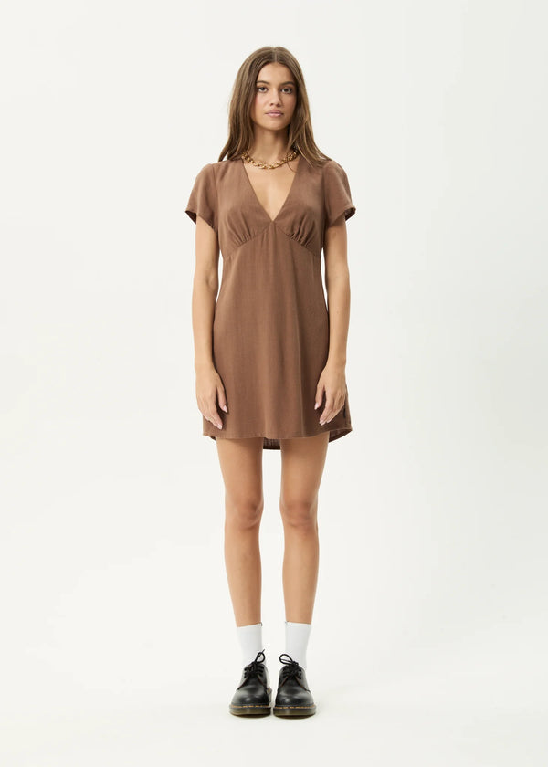 Afends Hartley Mini Dress Cinnamon