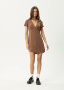 Afends Hartley Mini Dress Cinnamon
