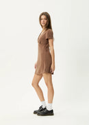 Afends Hartley Mini Dress Cinnamon