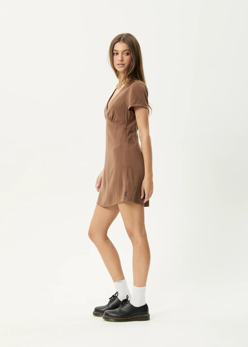 Afends Hartley Mini Dress Cinnamon