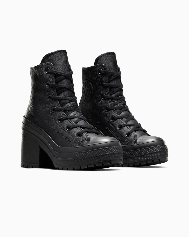 Converse Chuck 70 De Luxe Heel Leather High Top Black Mono