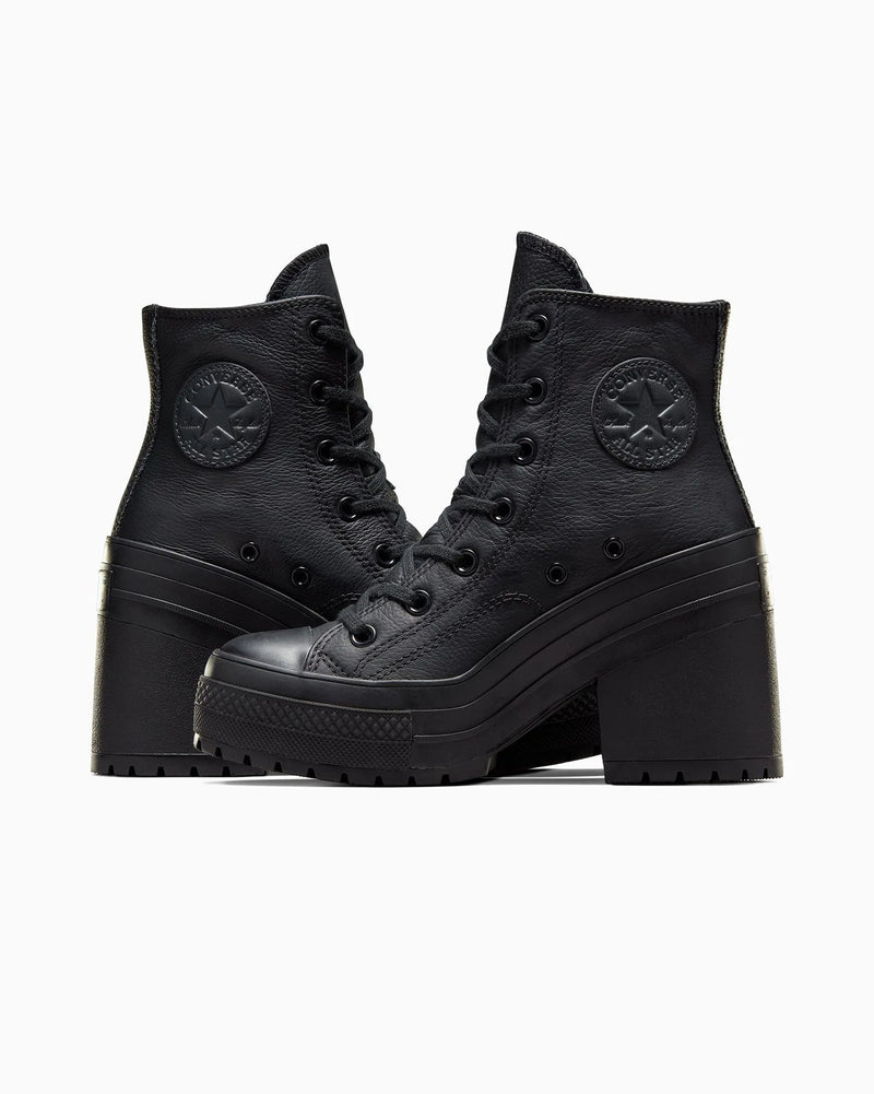 Converse Chuck 70 De Luxe Heel Leather High Top Black Mono