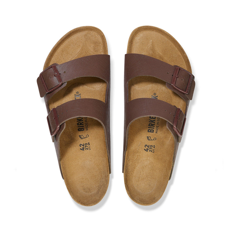 Birkenstock Brown sandal with cork sole on a white background