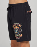 The Mad Hueys Caught Fk All Skull 18 Boat Volley Short Black