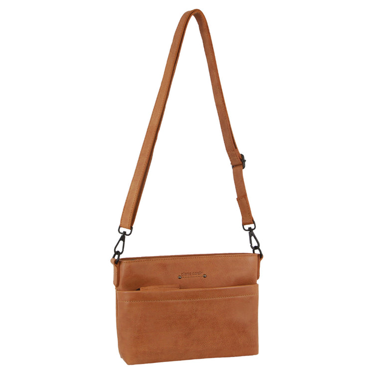 Pierre Cardin Leather Cross-Body Bag 3727 Tan