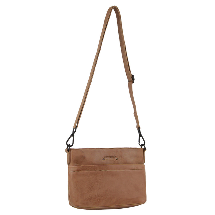 Pierre Cardin Leather Cross-Body Bag 3727 Burro
