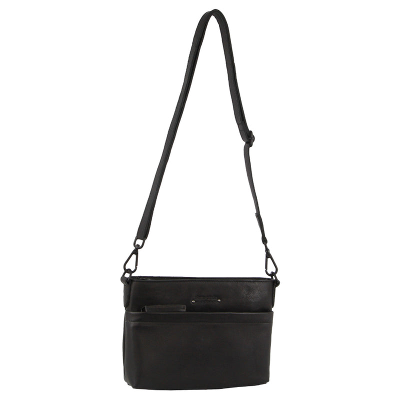 Pierre Cardin Leather Cross-Body Bag 3727 Black