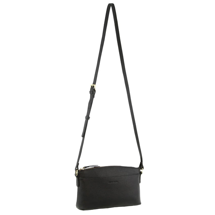 Pierre Cardin's Leather Cross-Body Bag 3656 Black