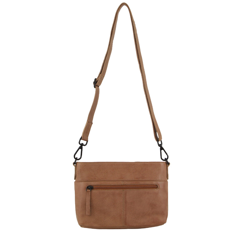 Pierre Cardin Leather Cross-Body Bag 3727 Burro