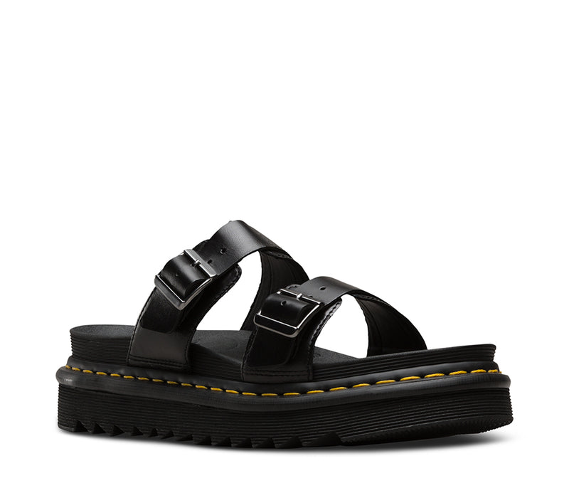 Dr Martens Myles Slide Black Brando Leather Sandals 23523001