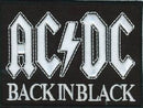 ACDC Black In Black Embroidered Iron on Patch