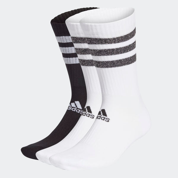 Adidas Glam 3 Stripes Cushioned Crew Sport Sock 3 Pairs