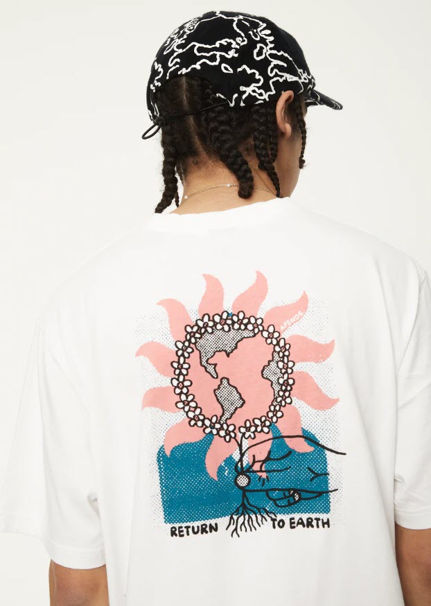 Afends Return to Earth Recycled Tee White