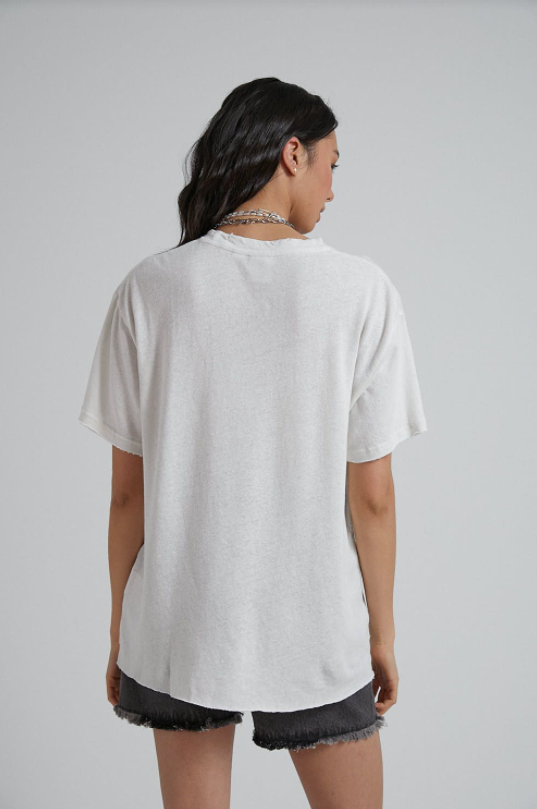 Afends Courtney Love Hemp Oversized Tee Off White