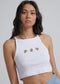 Afends Daisy Chain Hemp Rib Singlet White