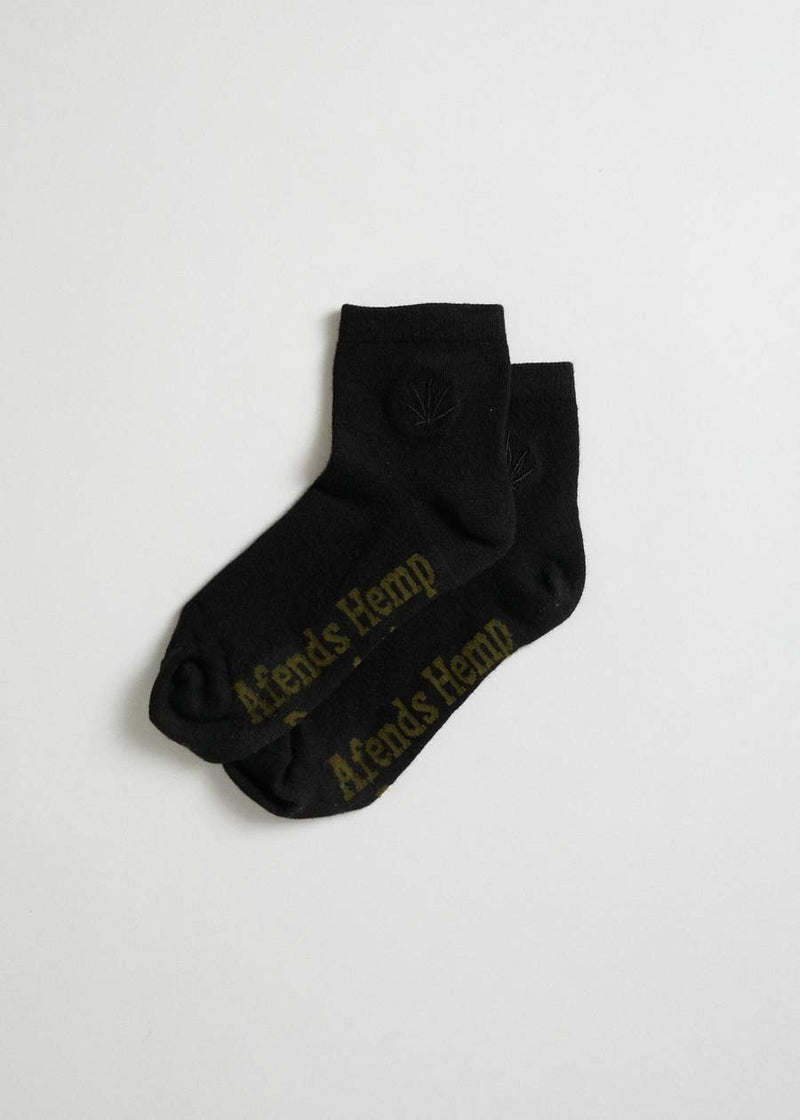 Afends Happy Hemp Women's Socks One Pack - Black Black