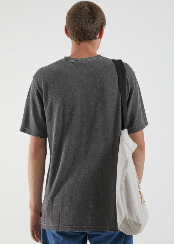 Afends Men's Static To Violent Hemp Retro Fit Tee Stone Black