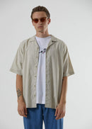 Afends Miles Away Hemp Cuban Short Sleeve Shirt Moonbeam