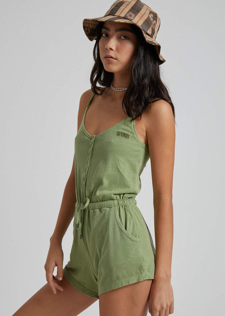 afends green playsuit