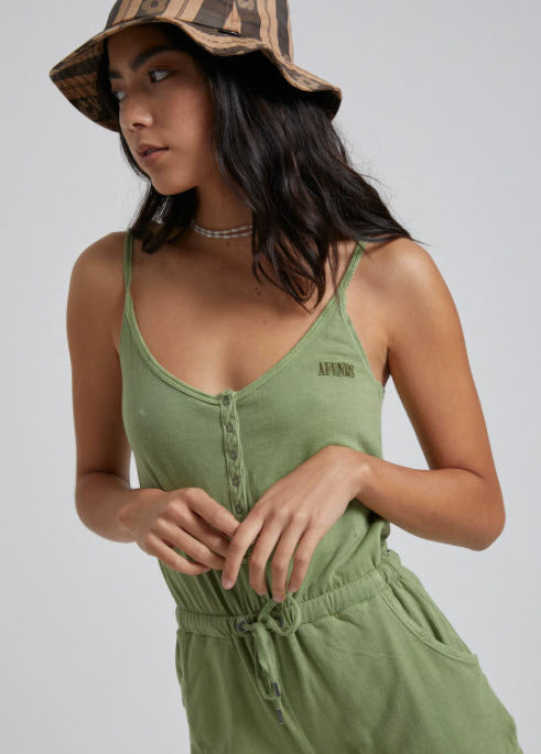 afends green playsuit