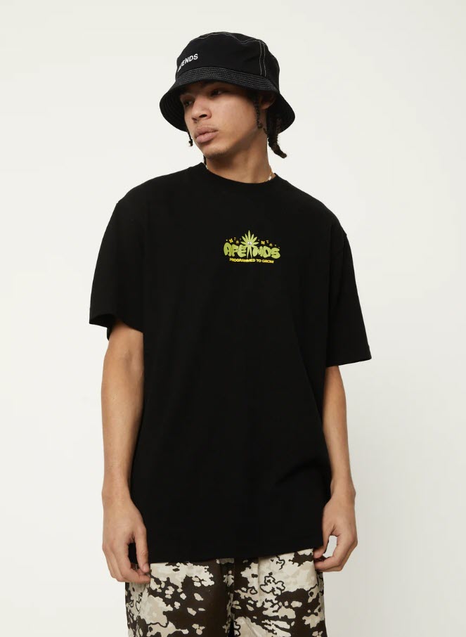 Afends Programmed Hemp Boxy T-Shirt Black