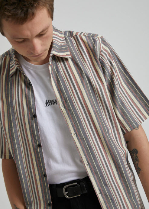 Afends Rainbow Nation Yarn Dye Short Sleeve Shirt