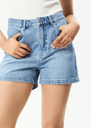 Afends SEVENTY THREE'S- HEMP DENIM HIGH WAISTED SHORTS