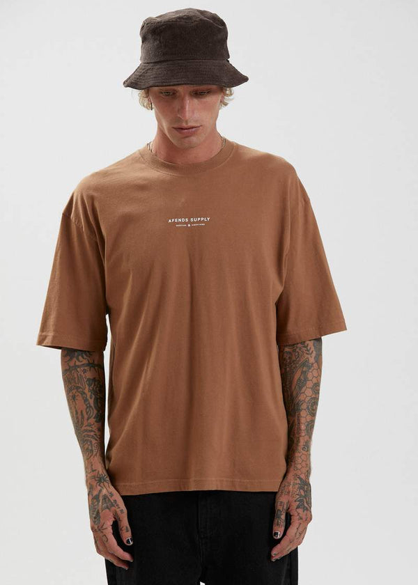 Afends Supply Recycled Oversized T-Shirt Camel