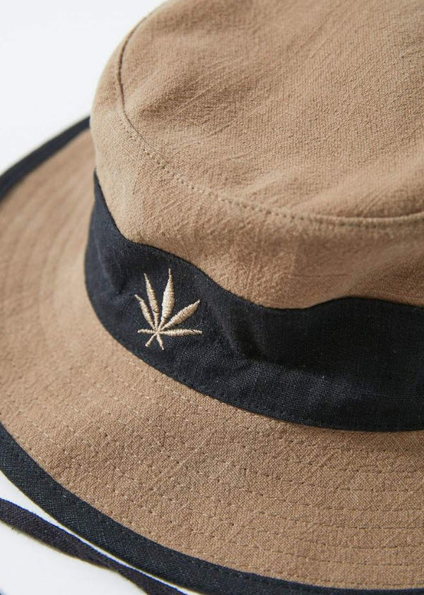 Afends Torched Panel Hemp Bucket Hat Sand