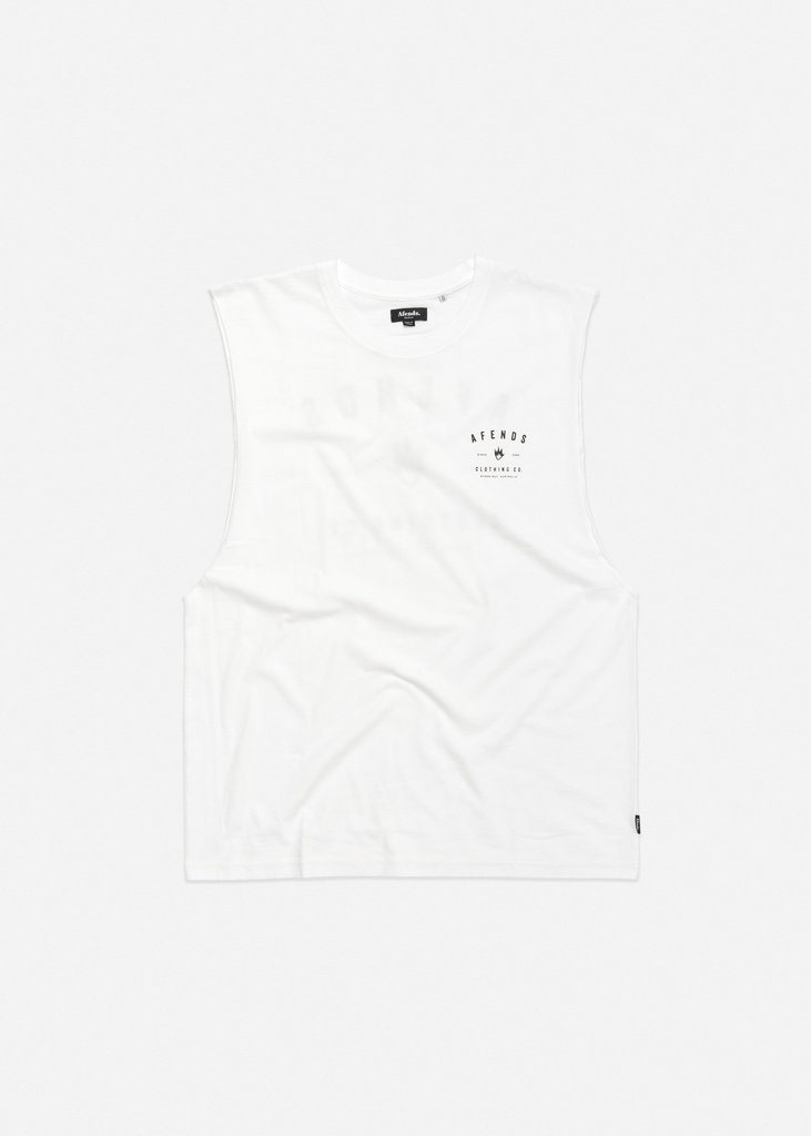 Afends  Bay Noise Bandcut Tee White