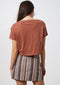 Afends Donna Wide Neck Cropped Tee Tobacco W194003 Famous Rock Shop Newcastle, 2300 NSW. Australia. 3