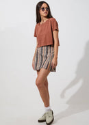 Afends Donna Wide Neck Cropped Tee Tobacco W194003 Famous Rock Shop Newcastle, 2300 NSW. Australia. 5