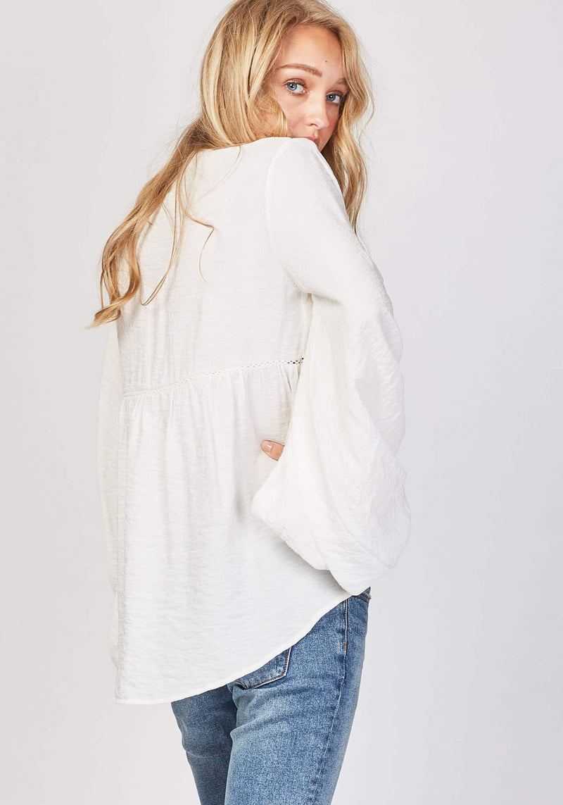 Three of Something White Barrymore Blouse