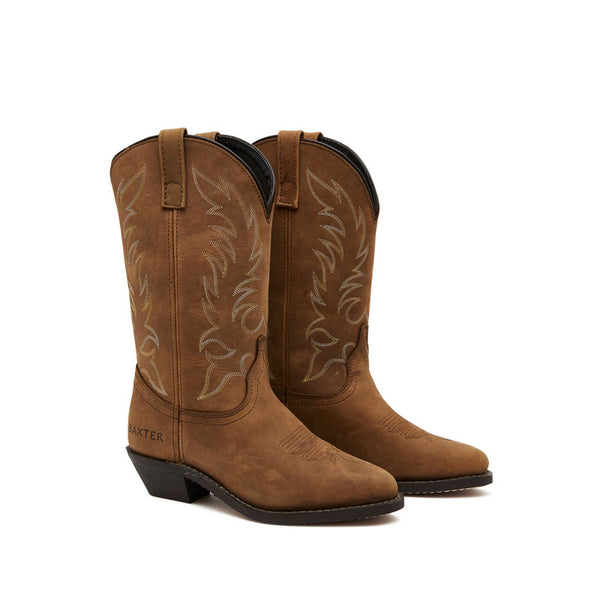 Baxter Ladies Western Brown Leather Boots