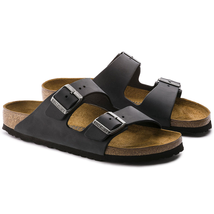 Birkenstock Arizona Black Narrow Fit Oiled Nubuck Leather