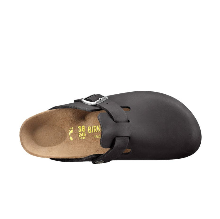 Birkenstock Boston Black Oiled Leather Clogs