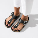 Birkenstock Gizeh Big Buckle Smooth Natural Leather Black