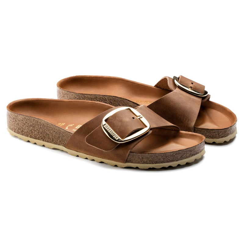 Birkenstock Madrid Big Buckle Natural Oiled Leather Cognac