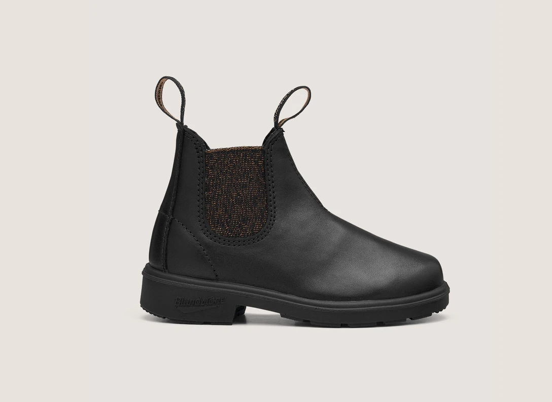 Blundstone 1992 Kids Black Bronze Glitter Leather Chelsea Boots