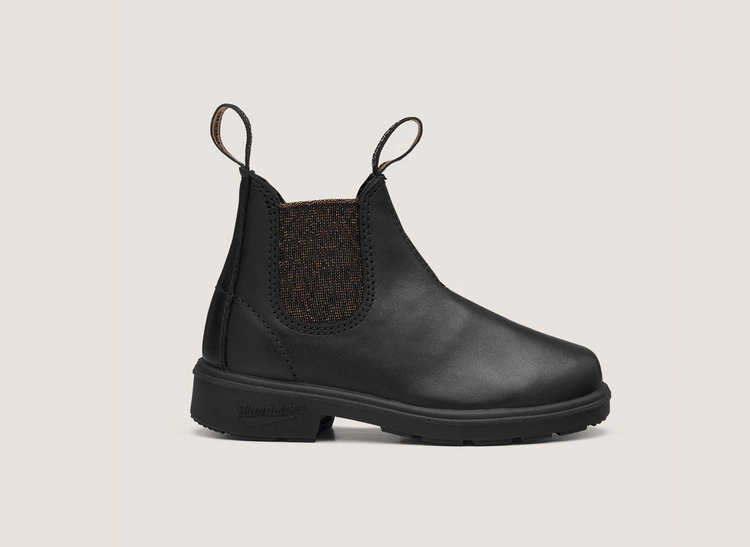 Blundstone 1992 Kids Black Bronze Glitter Leather Chelsea Boots