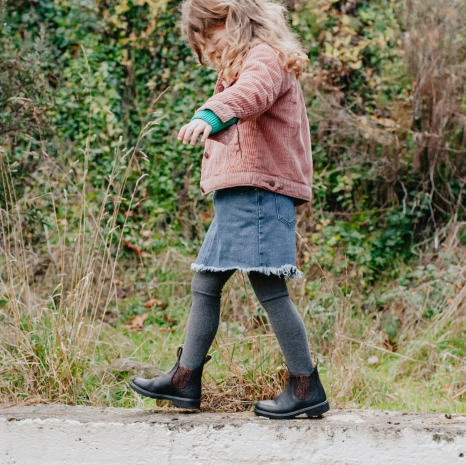 Blundstone 1992 Kids Black Bronze Glitter Leather Chelsea Boots