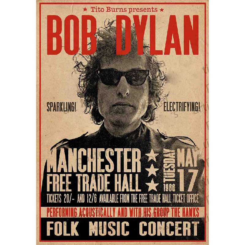 Bob Dylan Manchester Gig Poster 595mm x 805mm ART249